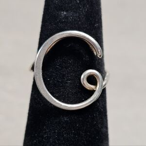 Silver Wire Wrapped Inicial C Ring
